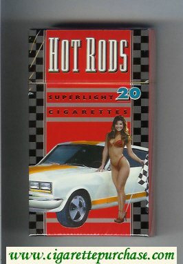 Hot Rods 100s Super light 20 cigarettes hard box